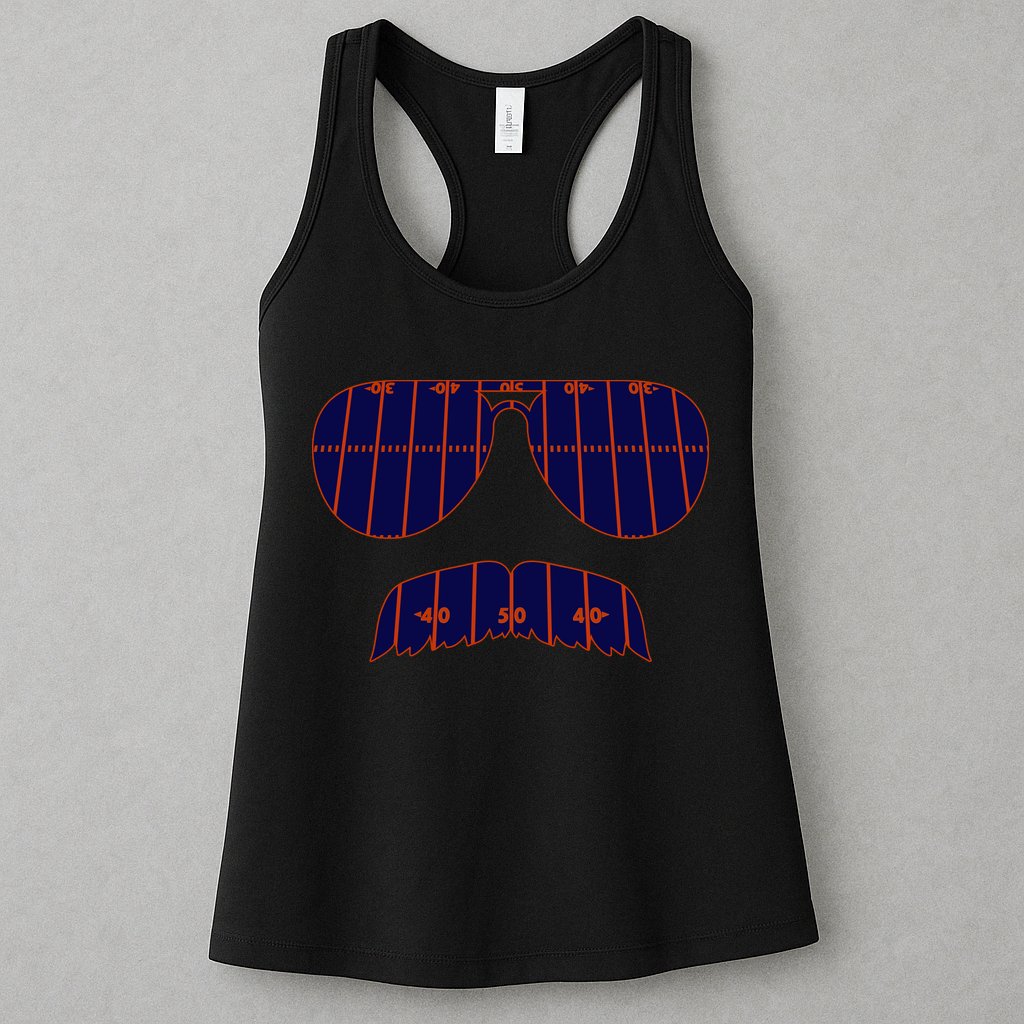 Strange Cargo Football Ditka Glasses And Stache Womens Tank Top