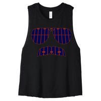 Strange Cargo Football Ditka Glasses And Stache Women's Racerback Cropped Tank