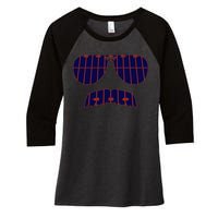 Strange Cargo Football Ditka Glasses And Stache Women's Tri-Blend 3/4-Sleeve Raglan Shirt