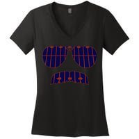 Strange Cargo Football Ditka Glasses And Stache Women's V-Neck T-Shirt