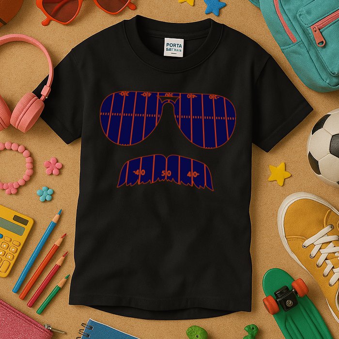Strange Cargo Football Ditka Glasses And Stache Kids T-Shirt