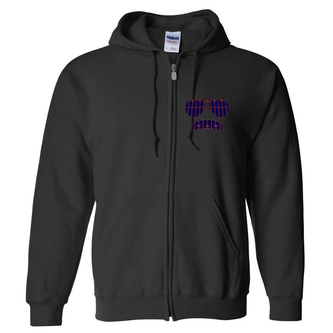 Strange Cargo Football Ditka Glasses And Stache Full Zip Hoodie