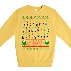 Strange Christmas Lights Alphabet Ugly Christmas Sweater Design Premium Crewneck Sweatshirt