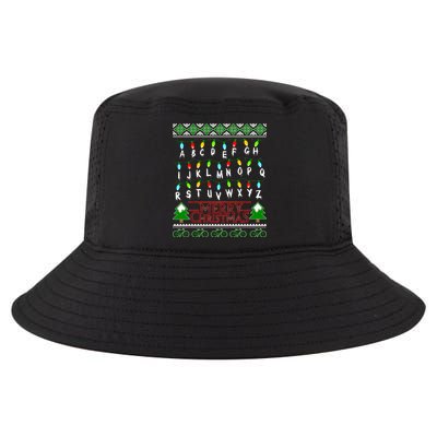 Strange Christmas Lights Alphabet Ugly Christmas Sweater Design Cool Comfort Performance Bucket Hat