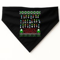 Strange Christmas Lights Alphabet Ugly Christmas Sweater Design USA-Made Doggie Bandana