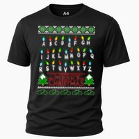 Strange Christmas Lights Alphabet Ugly Christmas Sweater Design Cooling Performance Crew T-Shirt