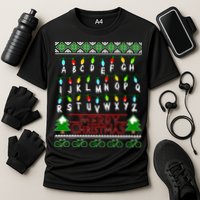 Strange Christmas Lights Alphabet Ugly Christmas Sweater Design Cooling Performance Crew T-Shirt