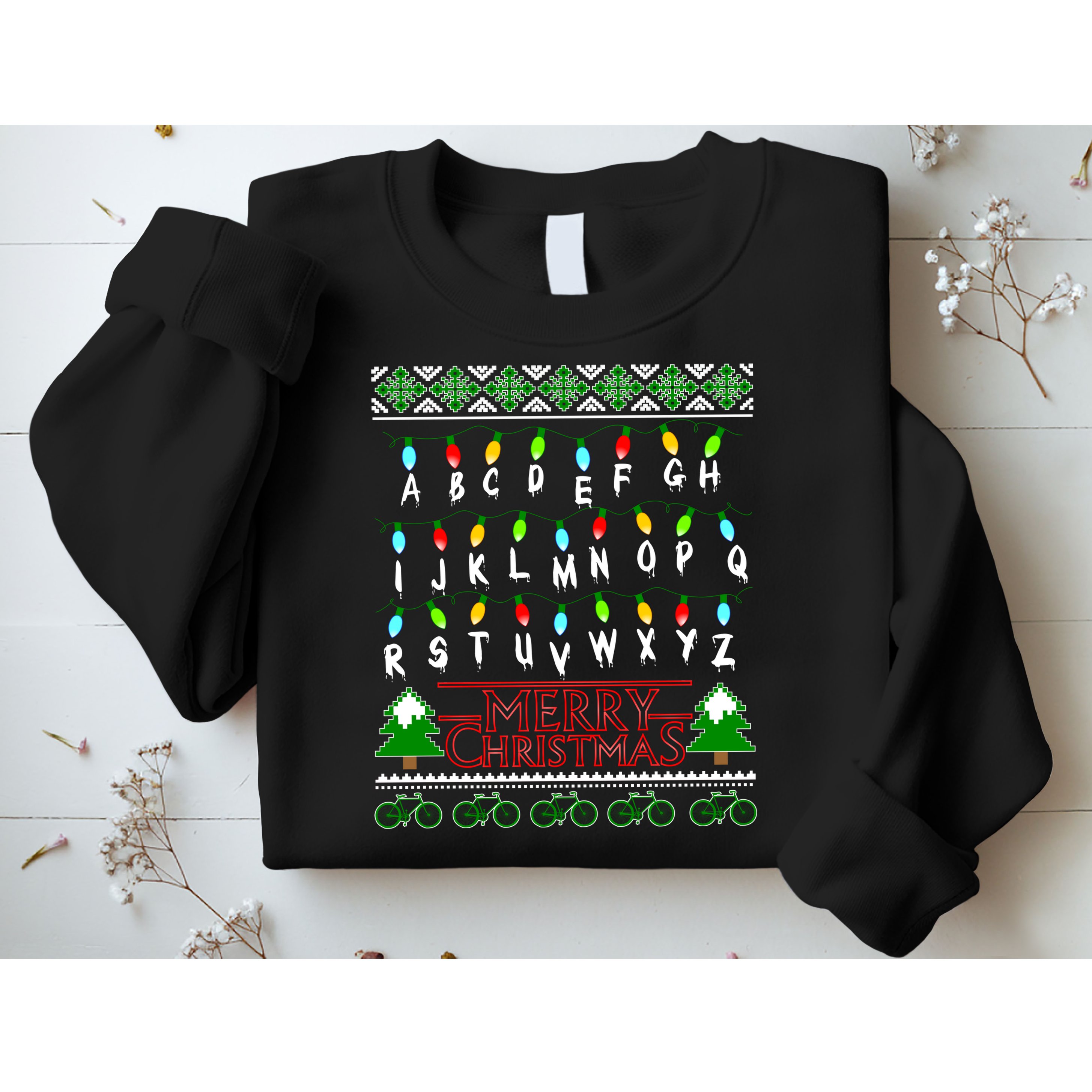 Strange Christmas Lights Alphabet Ugly Christmas Sweater Design Sweatshirt