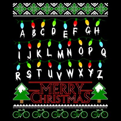 Strange Christmas Lights Alphabet Ugly Christmas Sweater Design T-Shirt
