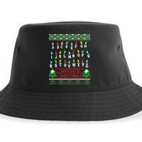 Strange Christmas Lights Alphabet Ugly Christmas Sweater Design Sustainable Bucket Hat