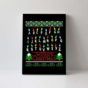 Strange Christmas Lights Alphabet Ugly Christmas Sweater Design Canvas