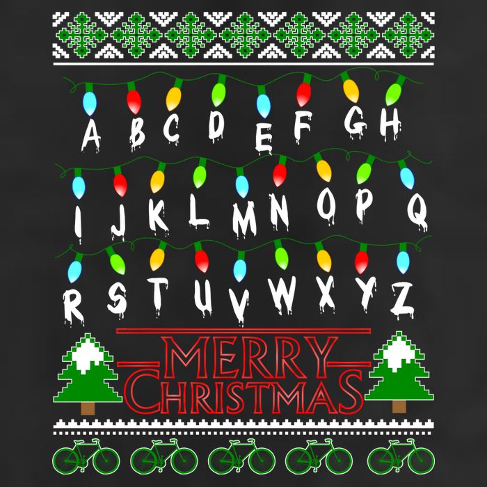 Strange Christmas Lights Alphabet Ugly Christmas Sweater Design 11oz C Handle Ceramic Mug