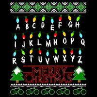 Strange Christmas Lights Alphabet Ugly Christmas Sweater Design 16 in Basic Backpack