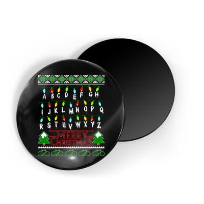 Strange Christmas Lights Alphabet Ugly Christmas Sweater Design Magnet