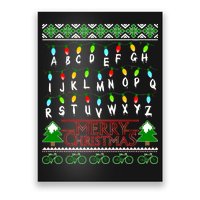 Strange Christmas Lights Alphabet Ugly Christmas Sweater Design Poster