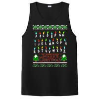 Strange Christmas Lights Alphabet Ugly Christmas Sweater Design PosiCharge Competitor Tank