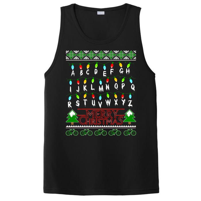 Strange Christmas Lights Alphabet Ugly Christmas Sweater Design PosiCharge Competitor Tank