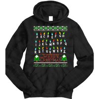 Strange Christmas Lights Alphabet Ugly Christmas Sweater Design Tie Dye Hoodie