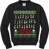 Strange Christmas Lights Alphabet Ugly Christmas Sweater Design Kids Sweatshirt