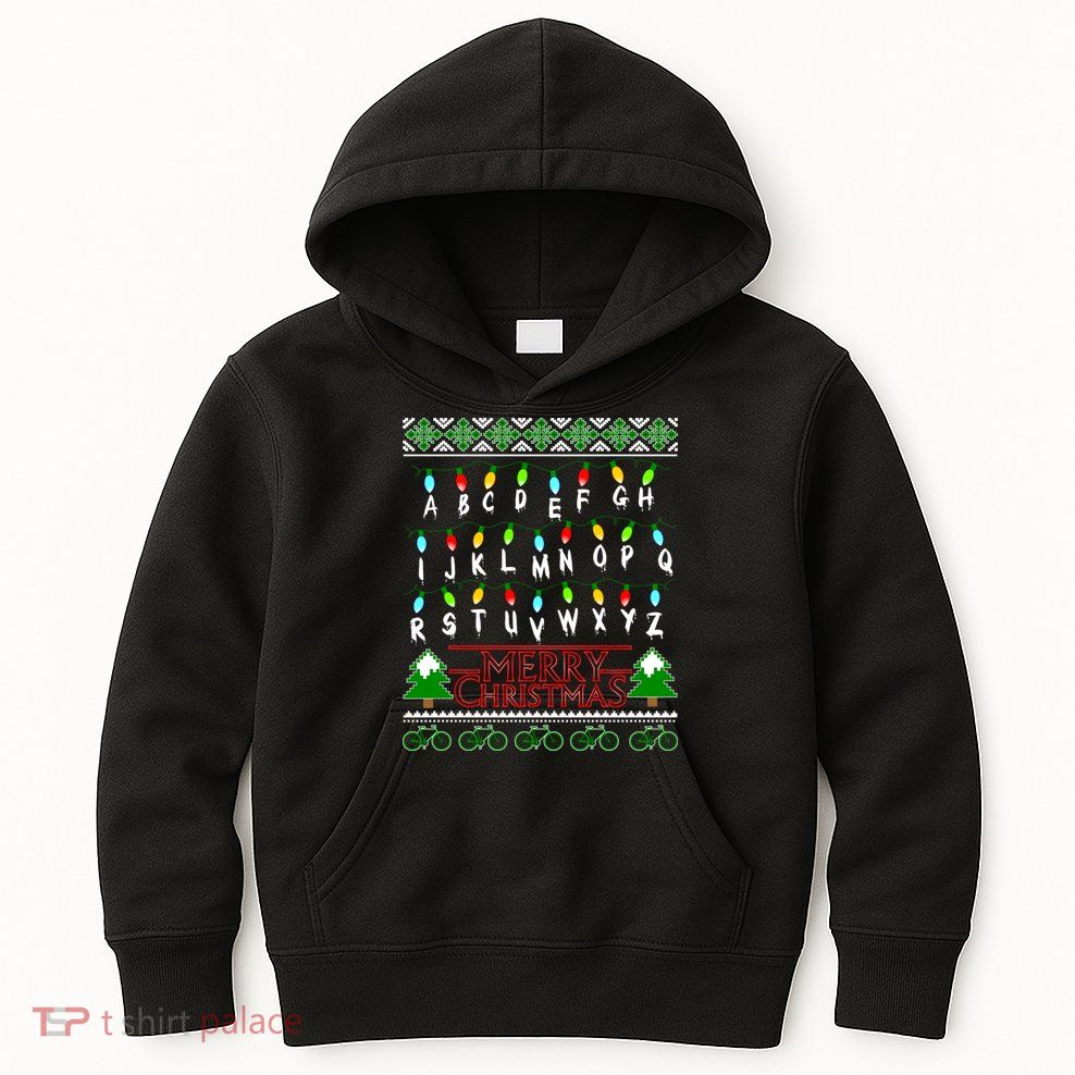 Strange Christmas Lights Alphabet Ugly Christmas Sweater Design Kids Hoodie