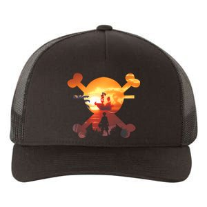 Straw Hat Prate Crew Crossbones Yupoong Adult 5-Panel Trucker Hat