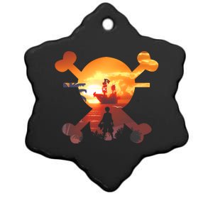 Straw Hat Prate Crew Crossbones Ceramic Star Ornament