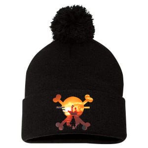 Straw Hat Prate Crew Crossbones Pom Pom 12in Knit Beanie