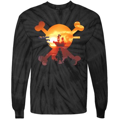 Straw Hat Prate Crew Crossbones Tie-Dye Long Sleeve Shirt