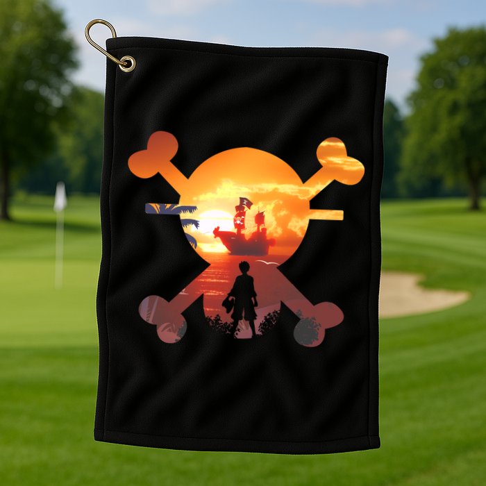 Straw Hat Prate Crew Crossbones Golf Towel