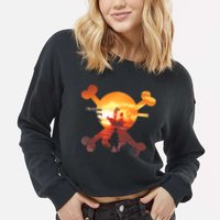 Straw Hat Prate Crew Crossbones Cropped Pullover Crew