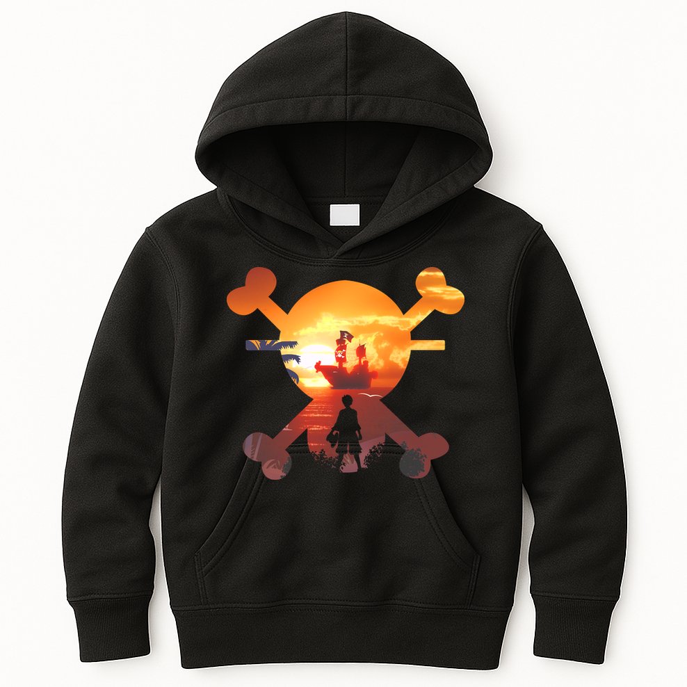 Straw Hat Prate Crew Crossbones Kids Hoodie