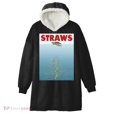 Straws Suck End Plastic Pollution Hooded Wearable Blanket