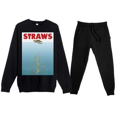 Straws Suck End Plastic Pollution Premium Crewneck Sweatsuit Set