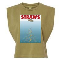 Straws Suck End Plastic Pollution Garment-Dyed Women's Muscle Tee