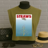 Straws Suck End Plastic Pollution Garment-Dyed Women's Muscle Tee