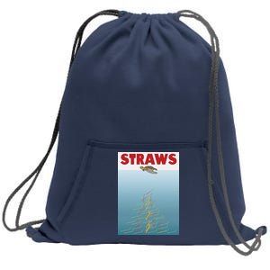 Straws Suck End Plastic Pollution Sweatshirt Cinch Pack Bag