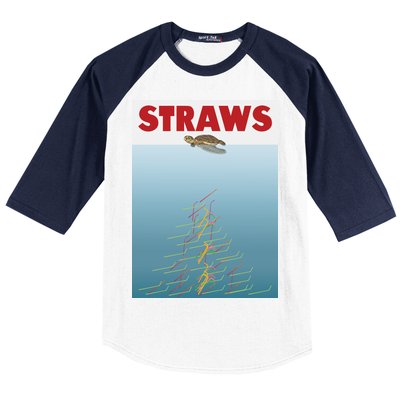 Straws Suck End Plastic Pollution Baseball Sleeve Shirt