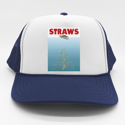 Straws Suck End Plastic Pollution Trucker Hat