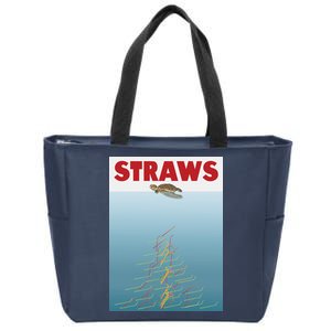 Straws Suck End Plastic Pollution Zip Tote Bag