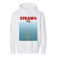 Straws Suck End Plastic Pollution Garment-Dyed Fleece Hoodie