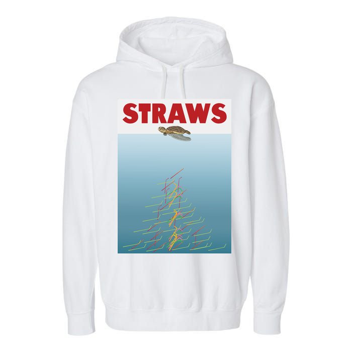 Straws Suck End Plastic Pollution Garment-Dyed Fleece Hoodie