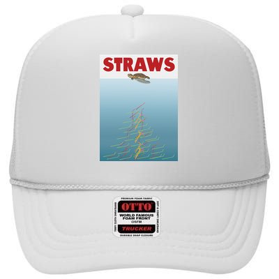 Straws Suck End Plastic Pollution High Crown Mesh Back Trucker Hat