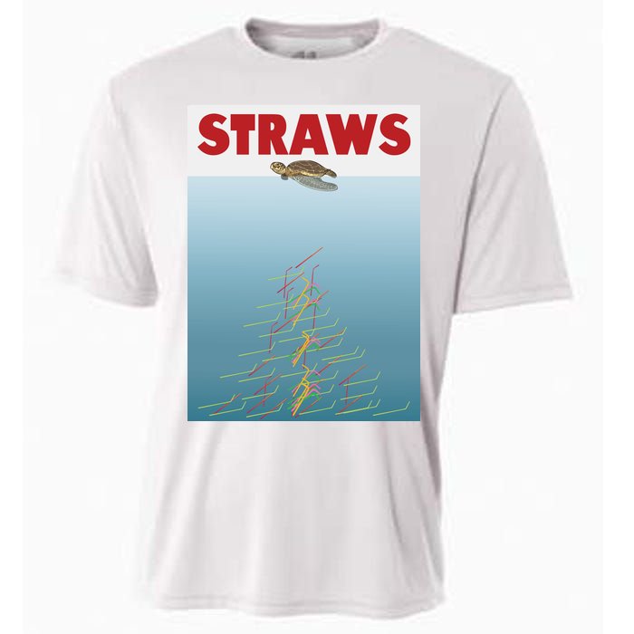 Straws Suck End Plastic Pollution Cooling Performance Crew T-Shirt