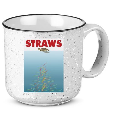 Straws Suck End Plastic Pollution 15oz Campfire Ceramic Mug