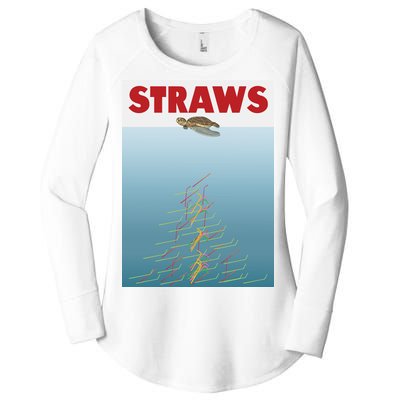 Straws Suck End Plastic Pollution Women's Perfect Tri Tunic Long Sleeve Shirt