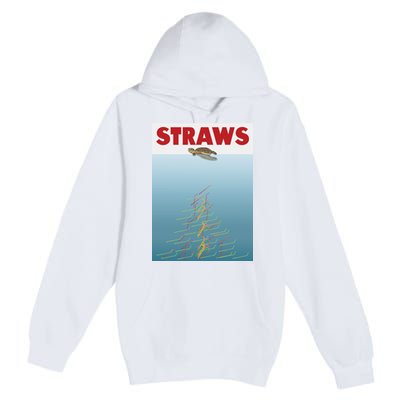 Straws Suck End Plastic Pollution Premium Pullover Hoodie