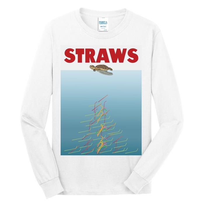 Straws Suck End Plastic Pollution Tall Long Sleeve T-Shirt