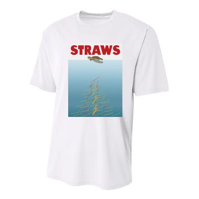 Straws Suck End Plastic Pollution Youth Performance Sprint T-Shirt
