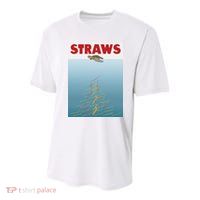Straws Suck End Plastic Pollution Youth Performance Sprint T-Shirt