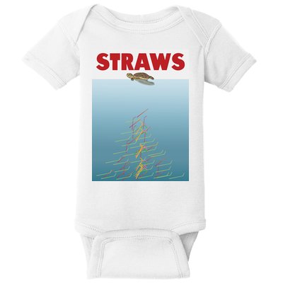 Straws Suck End Plastic Pollution Baby Bodysuit